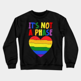 LGBTQIA+ Rainbow Flag Gay Pride Ally It's Not A Phase Crewneck Sweatshirt